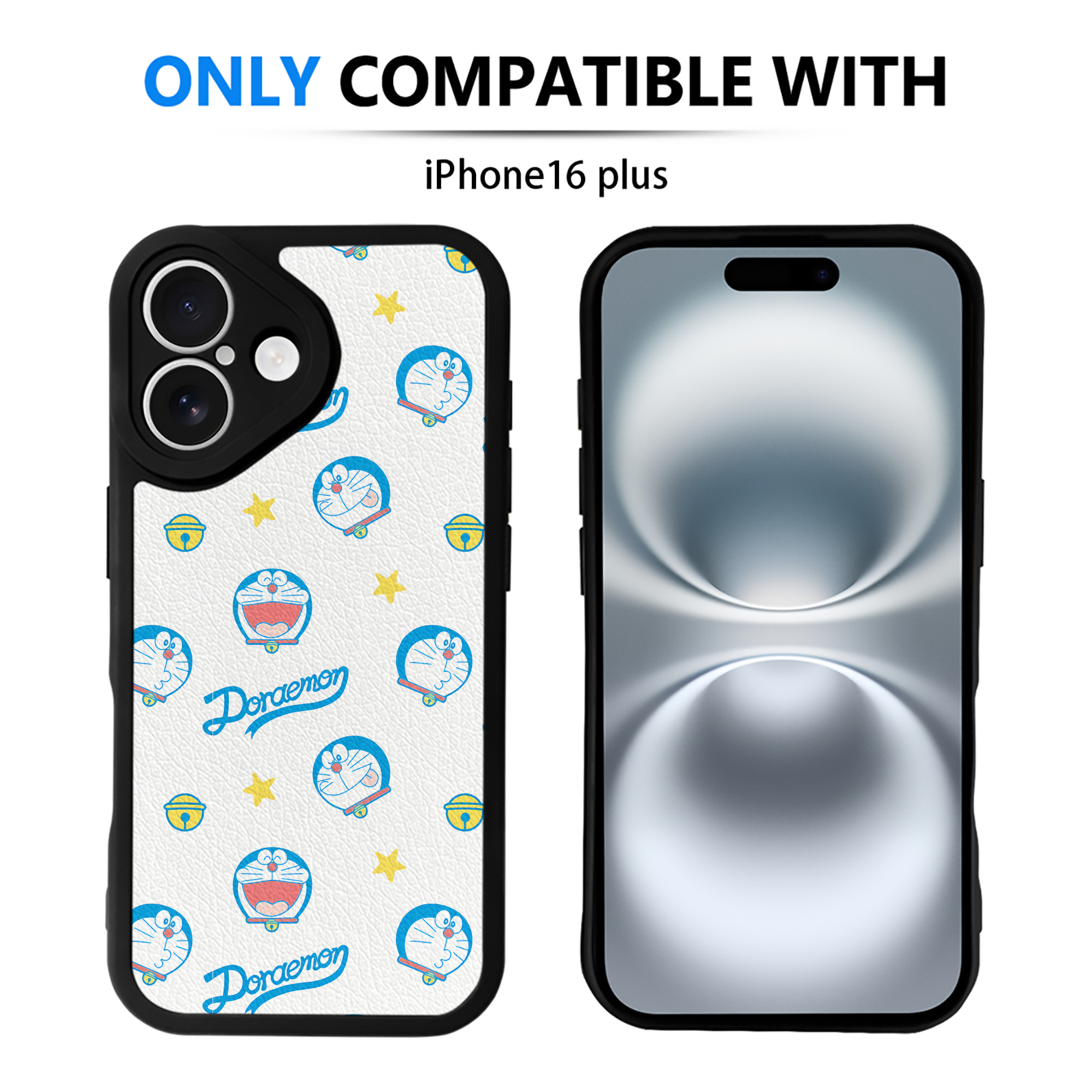 （画像用） ドラえもん Doraemon 【iPhone 16シリーズ対応】シリコンスマホケース（レザー調） 材質：シリコン